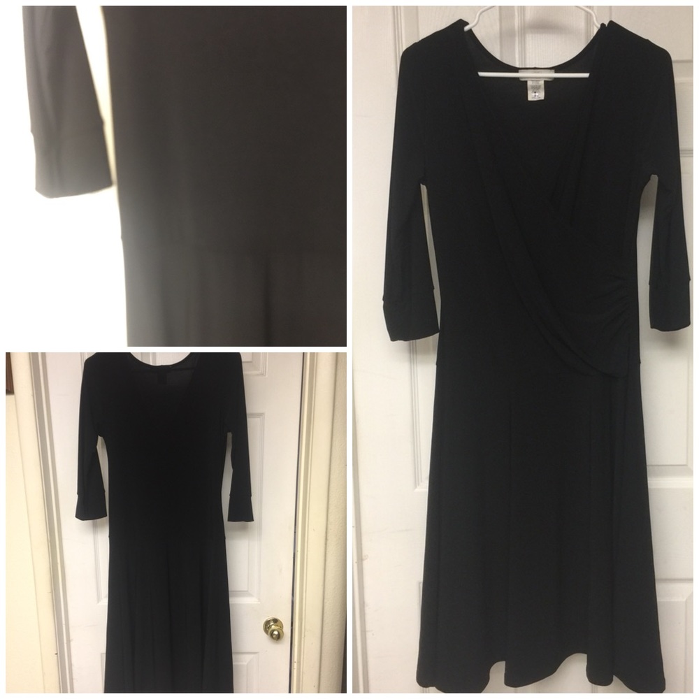 💐Avital Faux Wrap 3/4 Sleeve Dress
